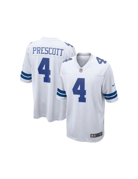 Mens Dallas Cowboys Dak Prescott White Game Team Jersey