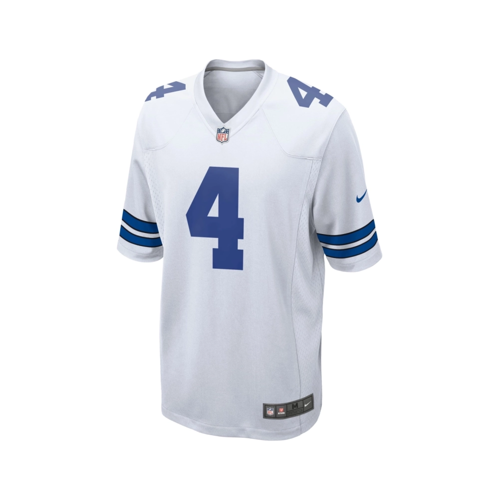 Mens Dallas Cowboys Dak Prescott White Game Team Jersey