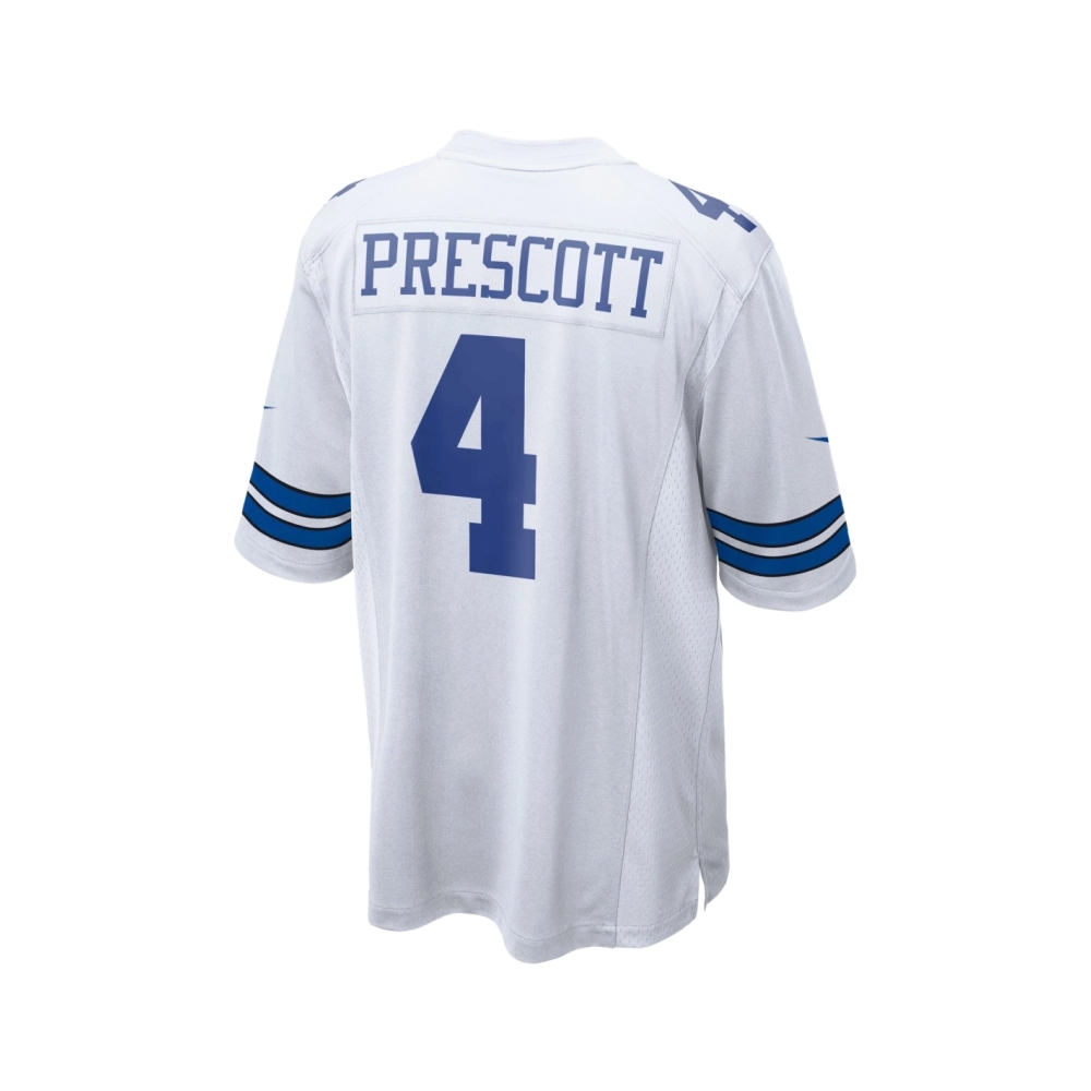 Mens Dallas Cowboys Dak Prescott White Game Team Jersey