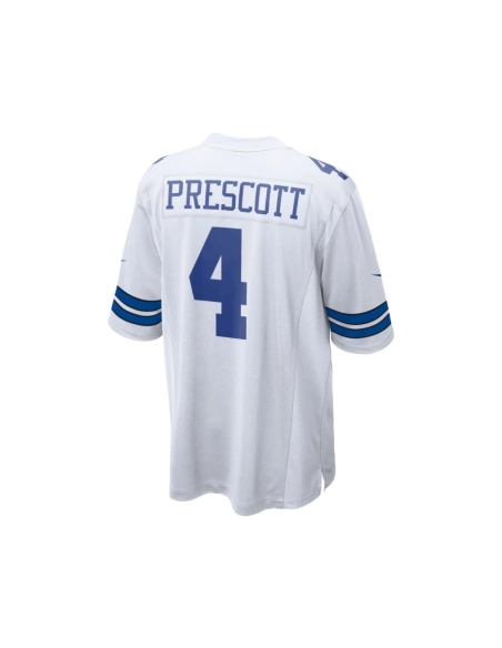 Mens Dallas Cowboys Dak Prescott White Game Team Jersey