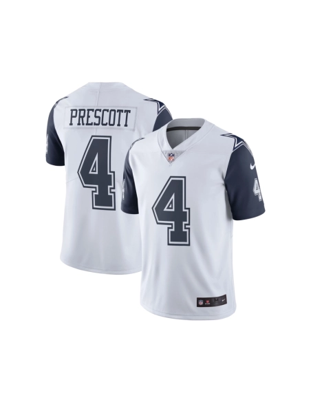 Mens Dallas Cowboys Dak Prescott White Color Rush Vapor Limited Jersey