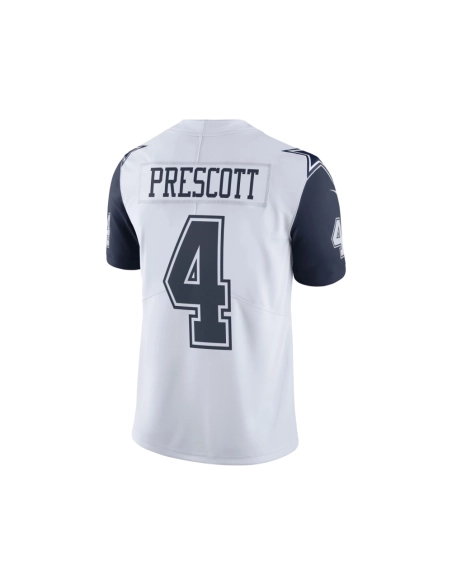 Mens Dallas Cowboys Dak Prescott White Color Rush Vapor Limited Jersey