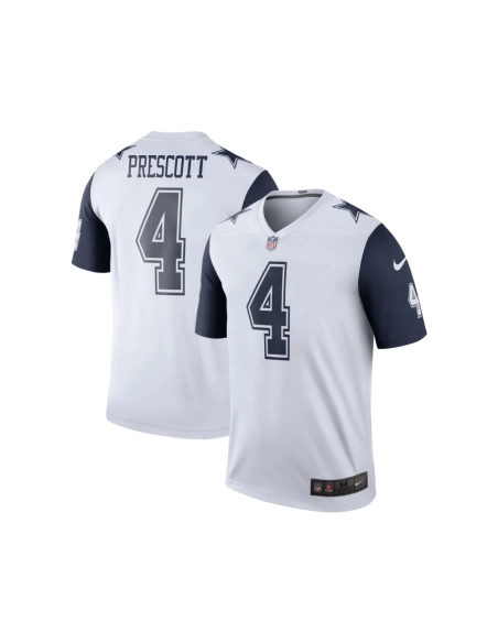 Mens Dallas Cowboys Dak Prescott White Color Rush Legend Player Jersey