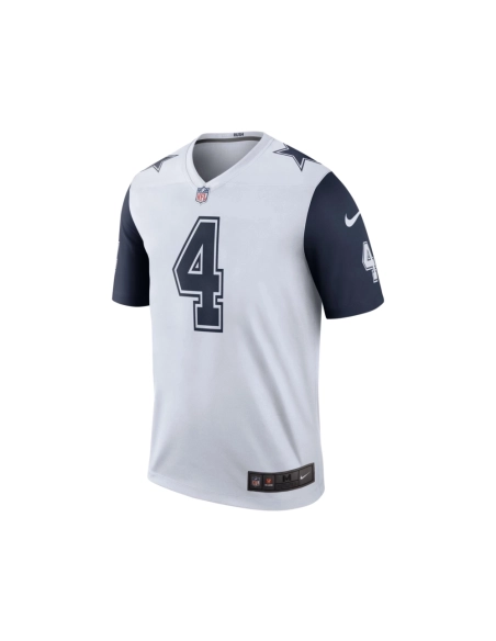 Mens Dallas Cowboys Dak Prescott White Color Rush Legend Player Jersey