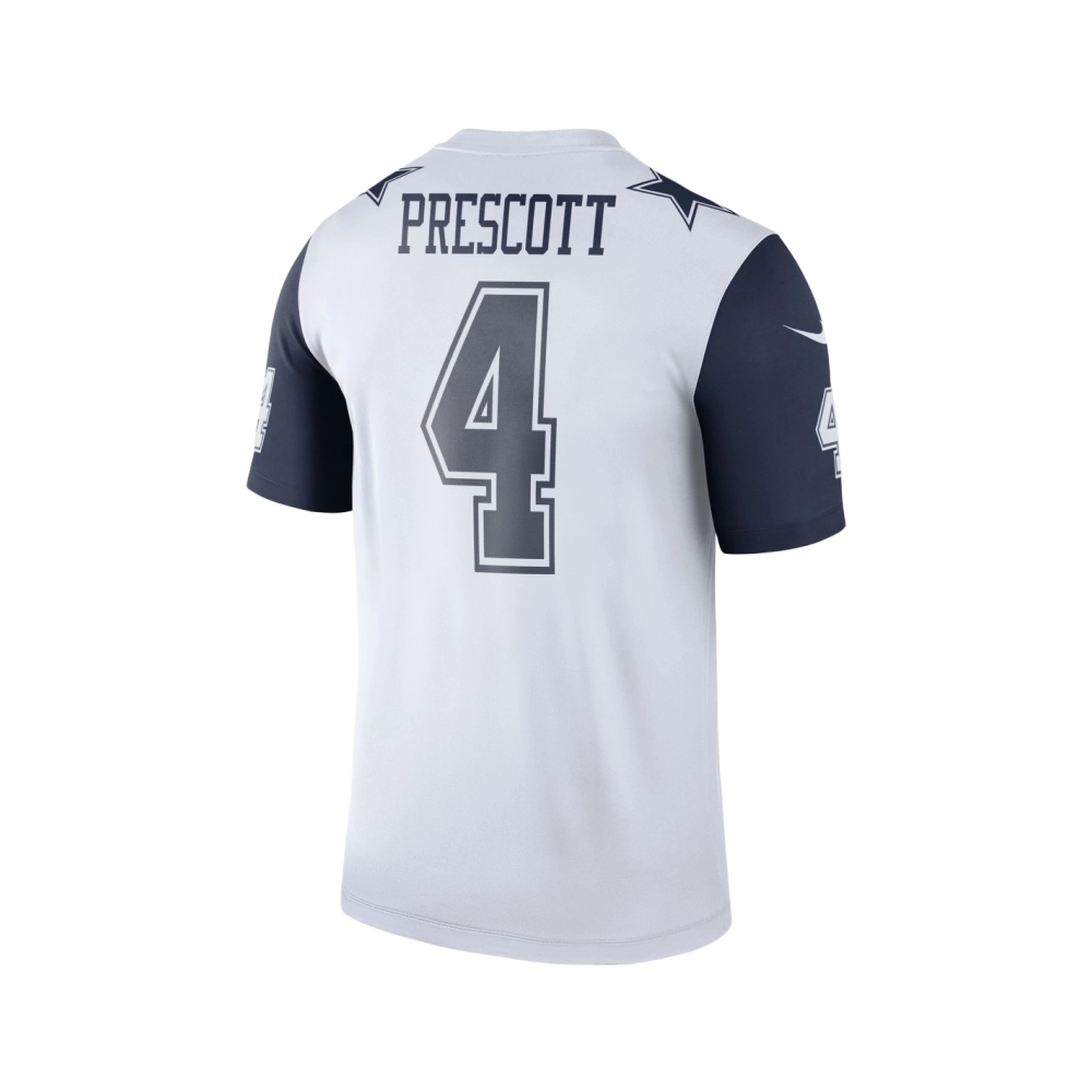 Mens Dallas Cowboys Dak Prescott White Color Rush Legend Player Jersey