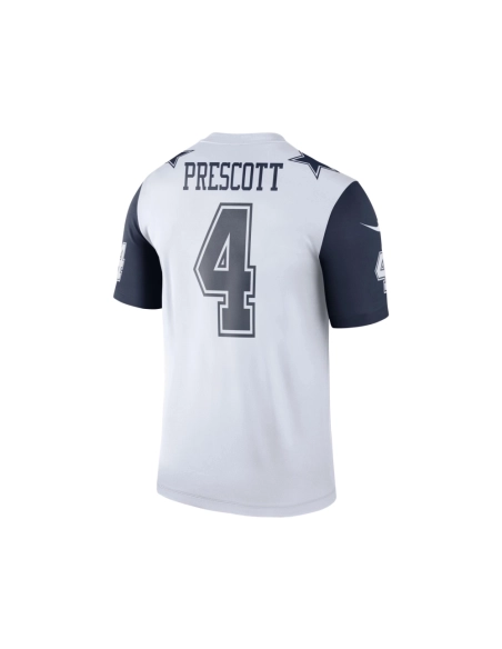 Mens Dallas Cowboys Dak Prescott White Color Rush Legend Player Jersey