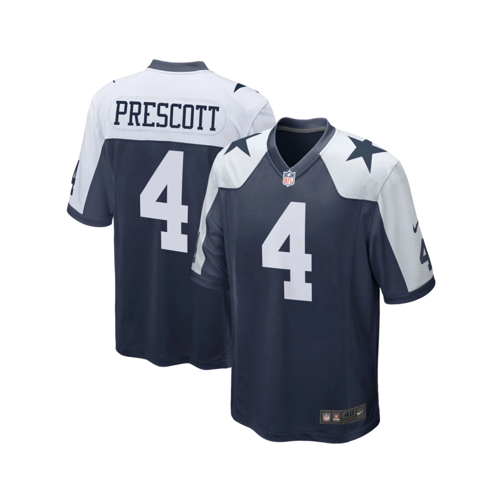 Mens Dallas Cowboys Dak Prescott Navy Alternate Game Team Jersey