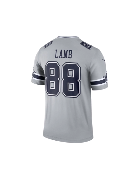 Mens Dallas Cowboys CeeDee Lamb Gray Inverted Legend Jersey