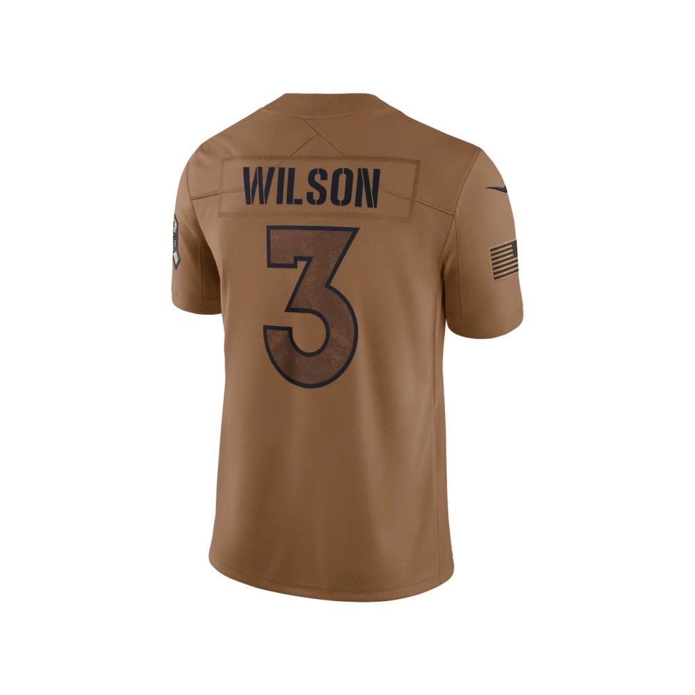 Womens Denver Broncos Russell Wilson Brown 2023 Salute To Service Limited Jersey