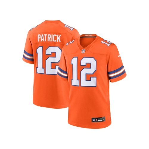 Mens Denver Broncos Tim Patrick Orange Mile High Collection 1977 Throwback Player Game Jersey