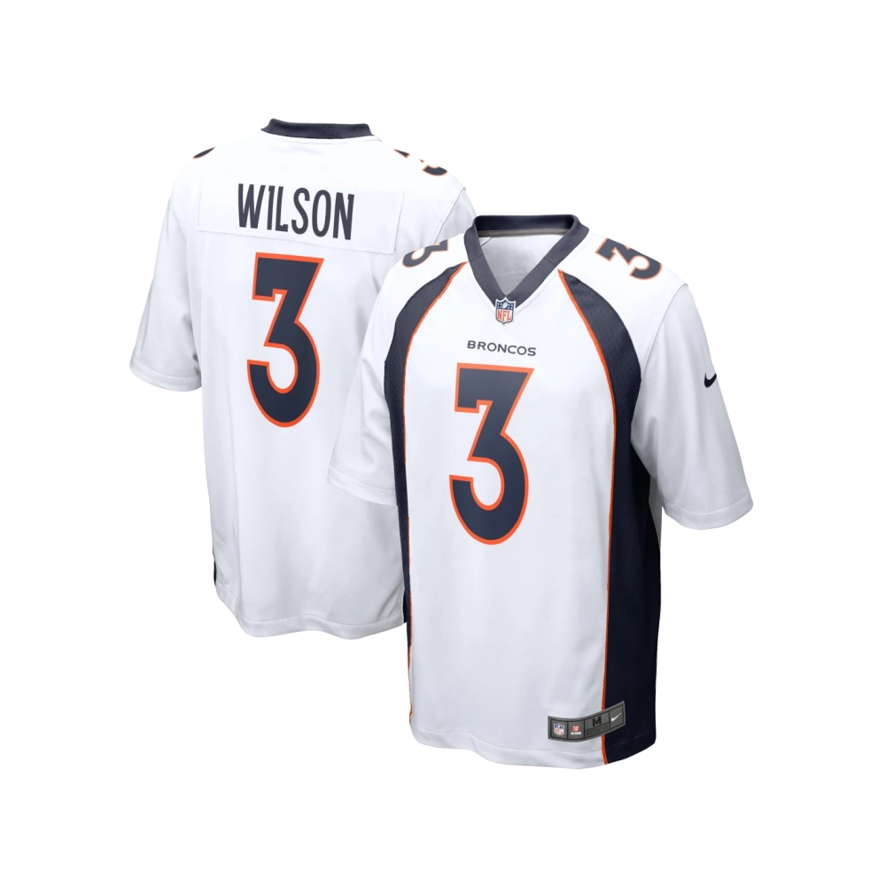 Mens Denver Broncos Russell Wilson White Game Jersey