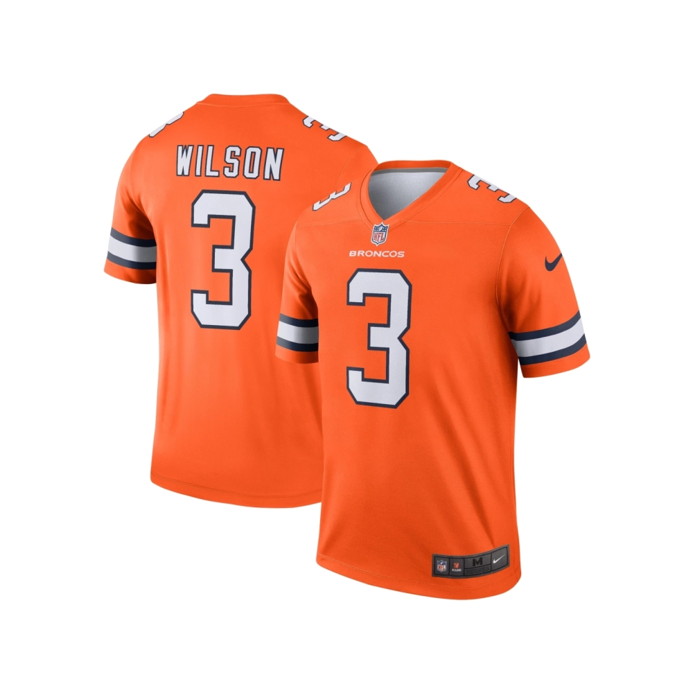 Mens Denver Broncos Russell Wilson Orange Alternate Legend Jersey