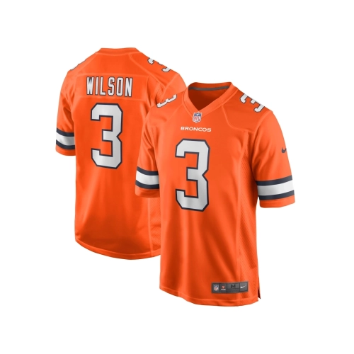 Mens Denver Broncos Russell Wilson Orange Alternate Game Jersey