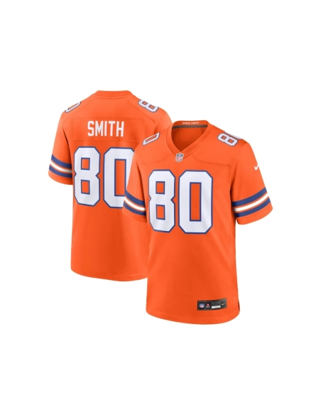 Mens Denver Broncos Rod Smith Orange Mile High Collection 1977 Throwback Retired Player Game Jersey