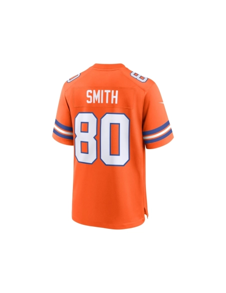 Mens Denver Broncos Rod Smith Orange Mile High Collection 1977 Throwback Retired Player Game Jersey