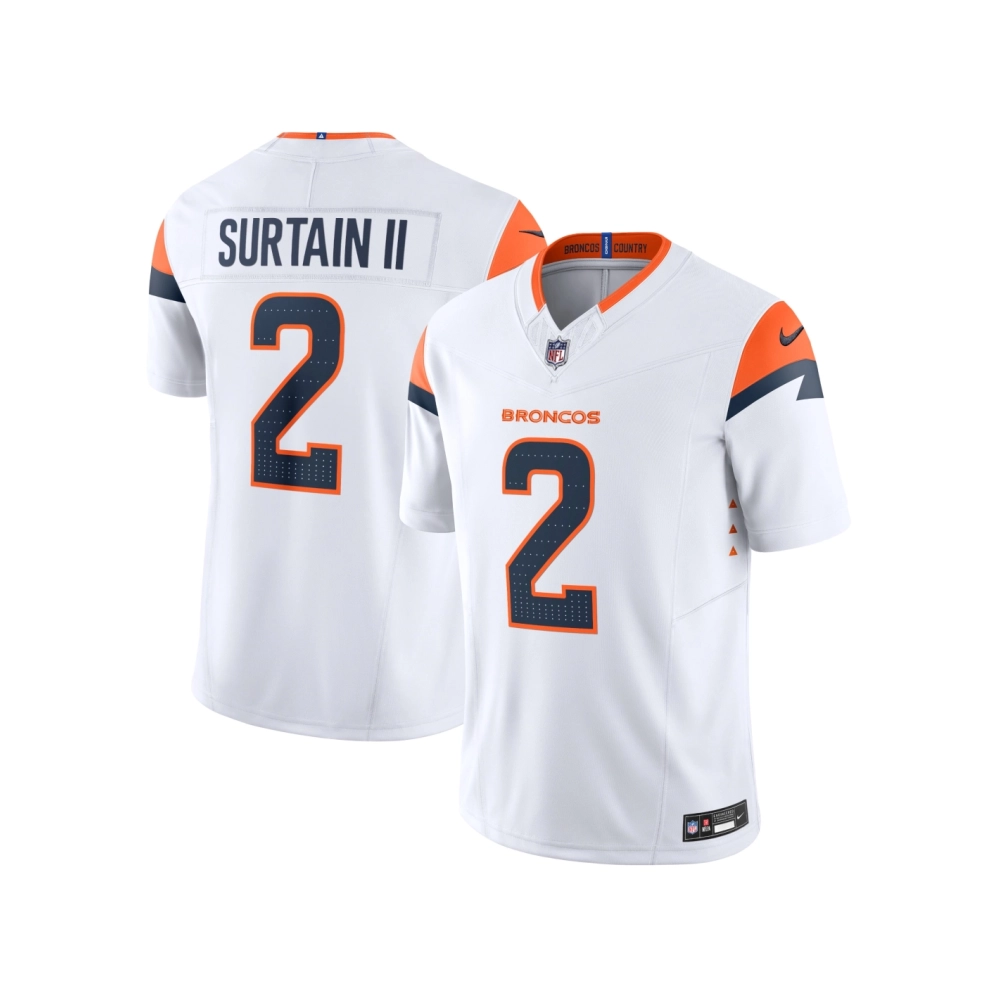 Mens Denver Broncos Patrick Surtain II White Mile High Collection Vapor F.U.S.E. Limited Jersey