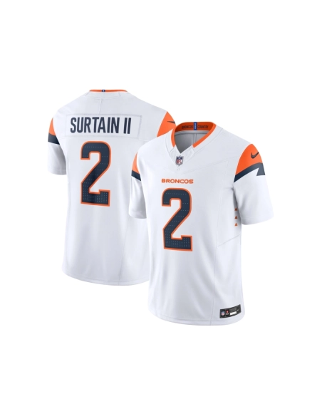 Mens Denver Broncos Patrick Surtain II White Mile High Collection Vapor F.U.S.E. Limited Jersey