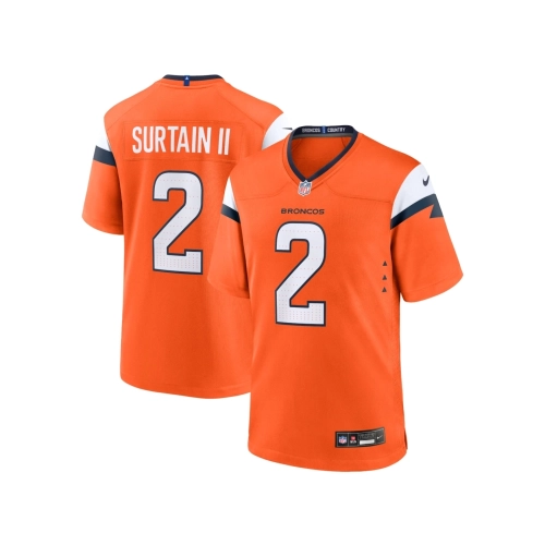 Mens Denver Broncos Patrick Surtain II Orange Mile High Collection Game Jersey