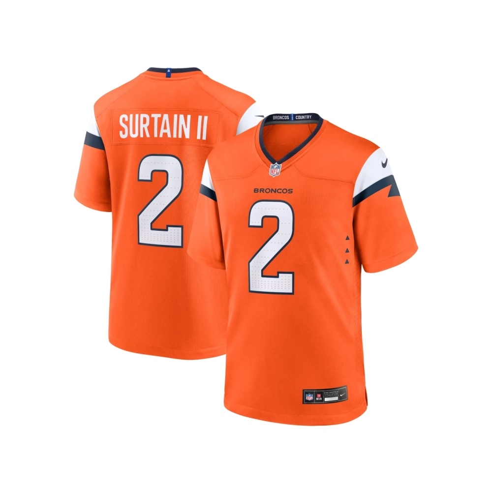 Mens Denver Broncos Patrick Surtain II Orange Mile High Collection Game Jersey