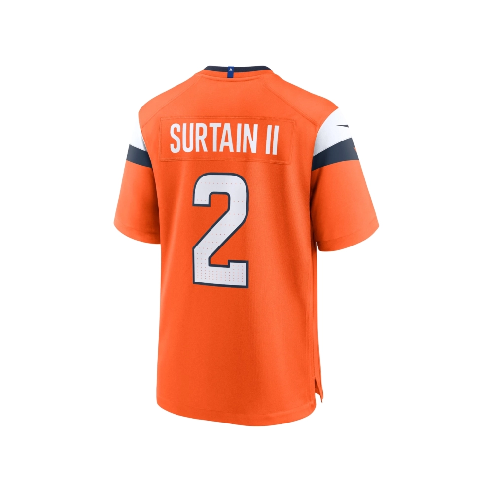 Mens Denver Broncos Patrick Surtain II Orange Mile High Collection Game Jersey