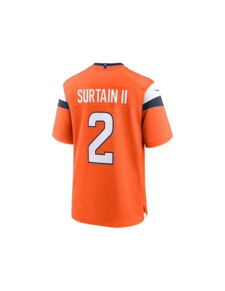 Mens Denver Broncos Patrick Surtain II Orange Mile High Collection Game Jersey