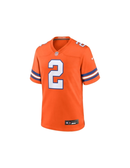 Mens Denver Broncos Patrick Surtain II Orange Mile High Collection 1977 Throwback Player Game Jersey