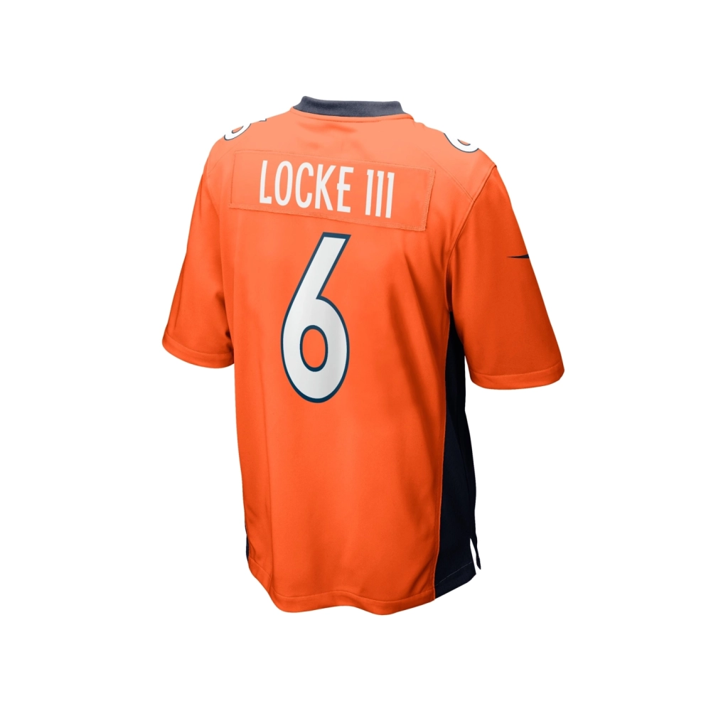 Mens Denver Broncos P.J. Locke Orange Game Player Jersey