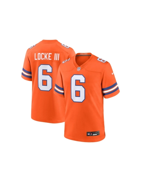 Mens Denver Broncos P.J. Locke III Orange Mile High Collection 1977 Throwback Player Game Jersey