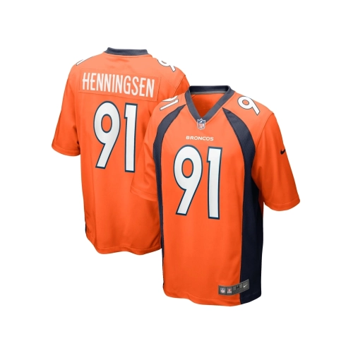 Mens Denver Broncos Matt Henningsen Orange Game Player Jersey