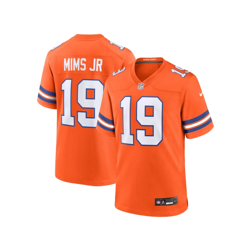 Mens Denver Broncos Marvin Mims Jr Orange Mile High Collection 1977 Throwback Player Game Jersey