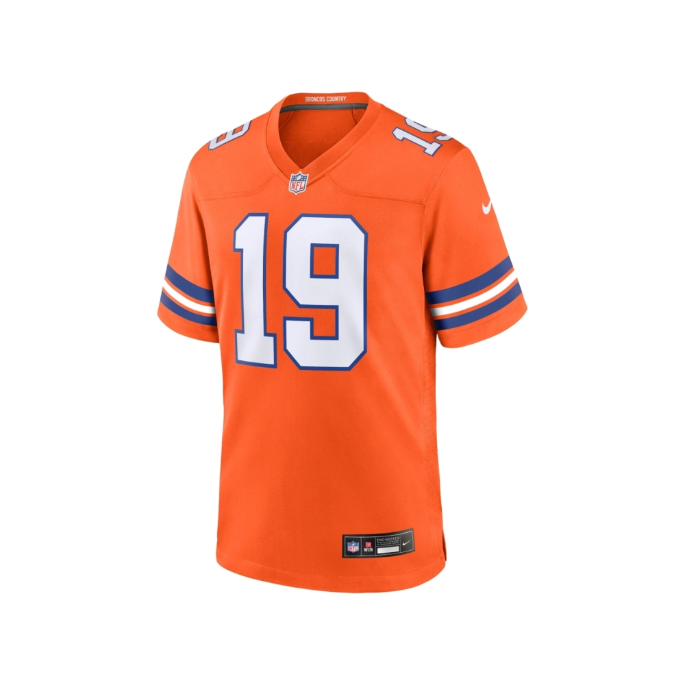 Mens Denver Broncos Marvin Mims Jr Orange Mile High Collection 1977 Throwback Player Game Jersey