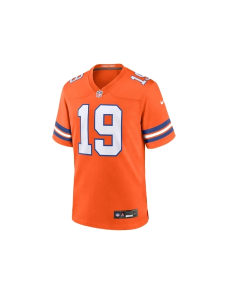 Mens Denver Broncos Marvin Mims Jr Orange Mile High Collection 1977 Throwback Player Game Jersey
