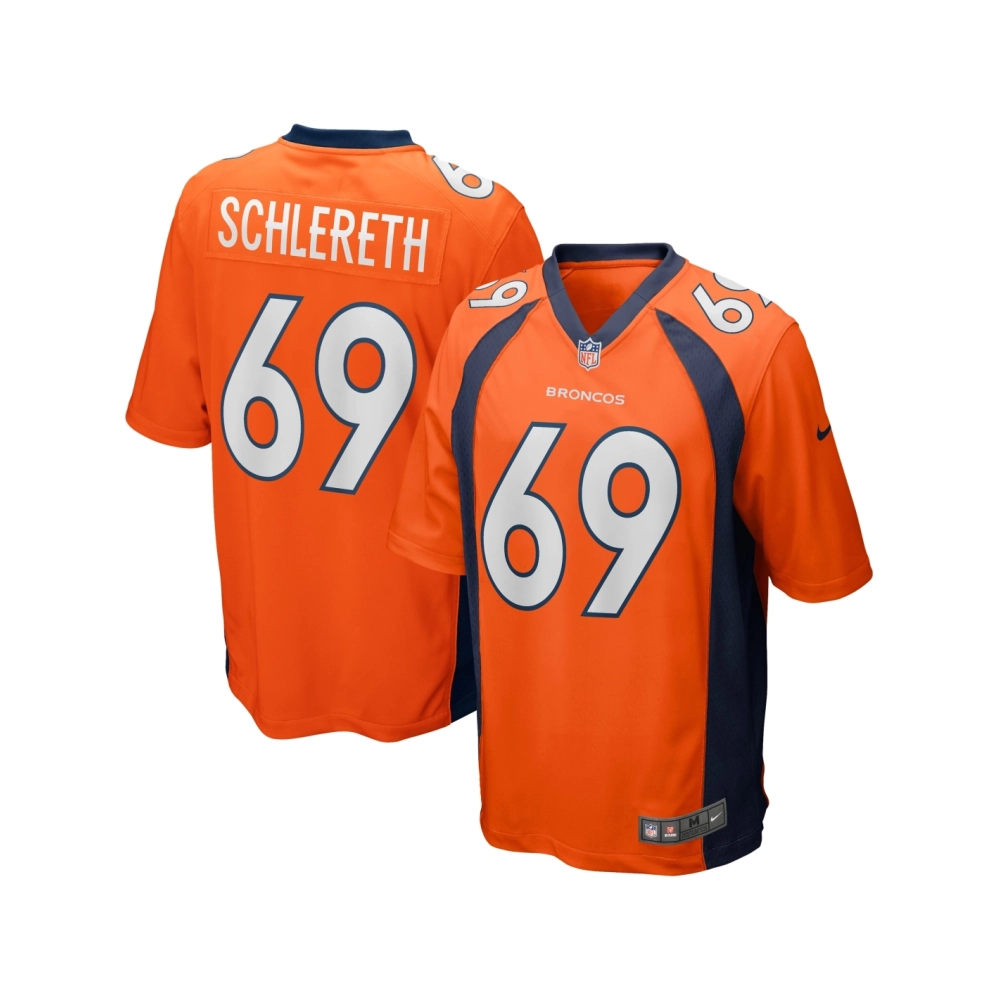 Mens Denver Broncos Mark Schlereth Orange Game Retired Player Jersey