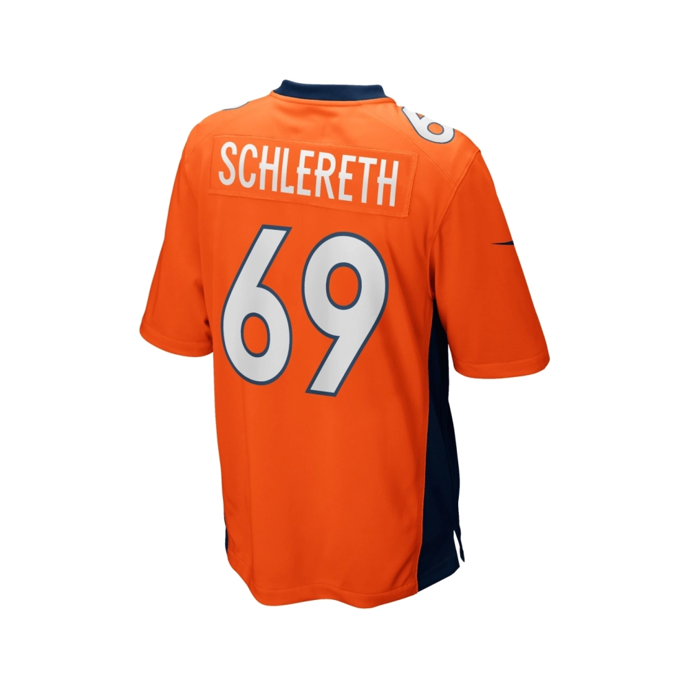 Mens Denver Broncos Mark Schlereth Orange Game Retired Player Jersey
