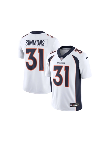 Mens Denver Broncos Justin Simmons White Vapor Untouchable Limited Jersey