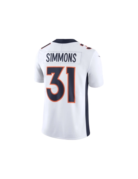 Mens Denver Broncos Justin Simmons White Vapor Untouchable Limited Jersey