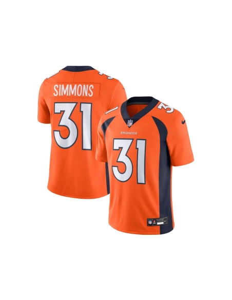 Mens Denver Broncos Justin Simmons Orange Vapor Untouchable Limited Jersey