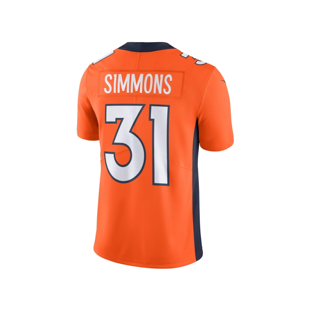 Mens Denver Broncos Justin Simmons Orange Vapor Untouchable Limited Jersey
