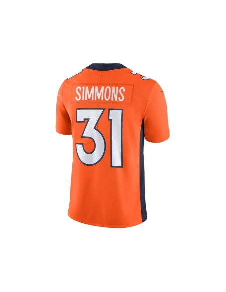 Mens Denver Broncos Justin Simmons Orange Vapor Untouchable Limited Jersey