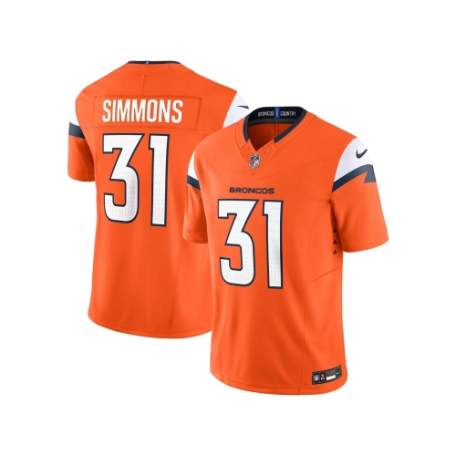 Mens Denver Broncos Justin Simmons Orange Vapor F.U.S.E. Limited Jersey