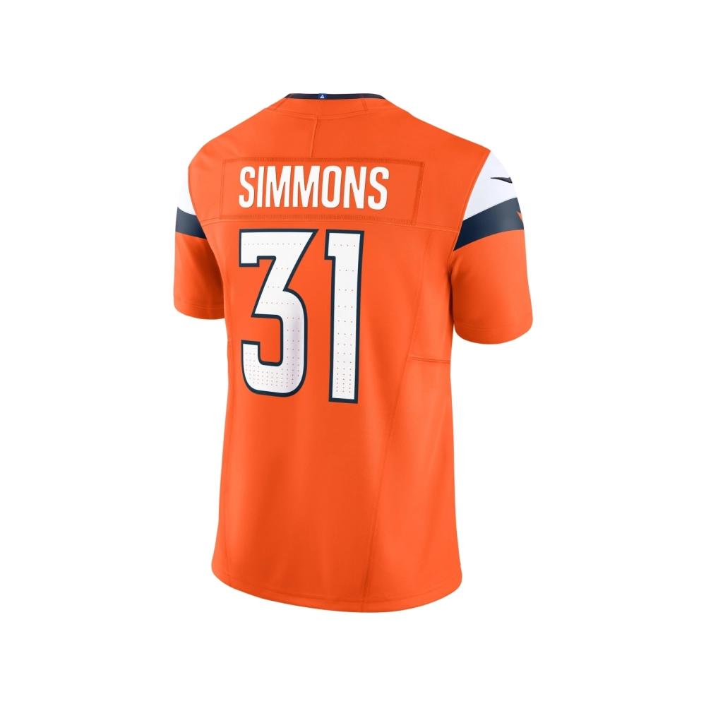 Mens Denver Broncos Justin Simmons Orange Vapor F.U.S.E. Limited Jersey