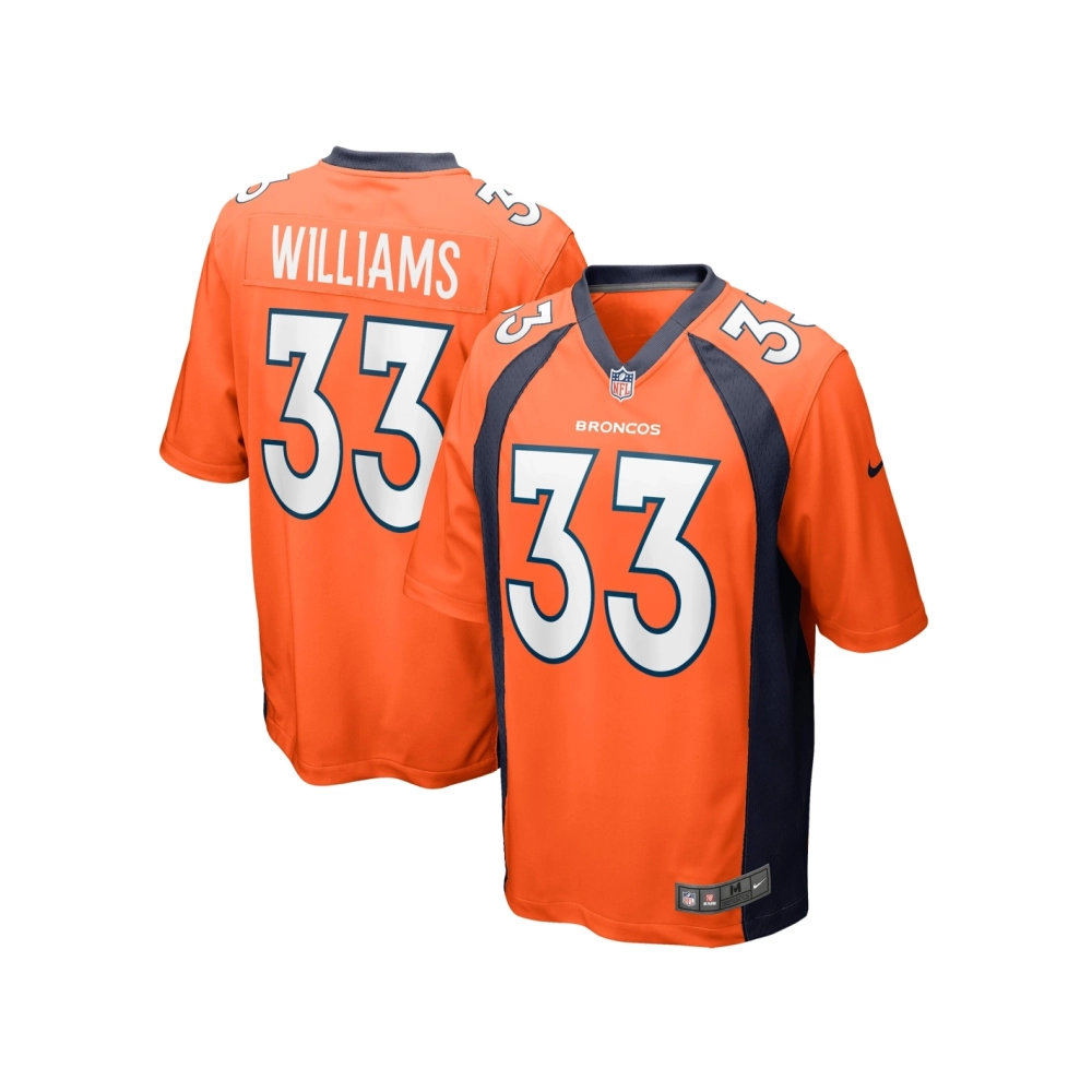 Mens Denver Broncos Javonte Williams Orange Player Game Jersey