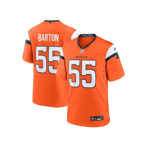 Mens Denver Broncos Cody Barton Orange Game Jersey