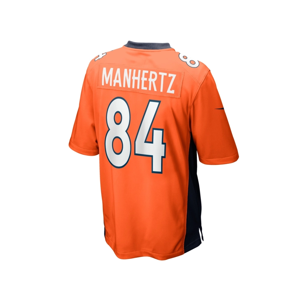 Mens Denver Broncos Chris Manhertz Orange Game Player Jersey