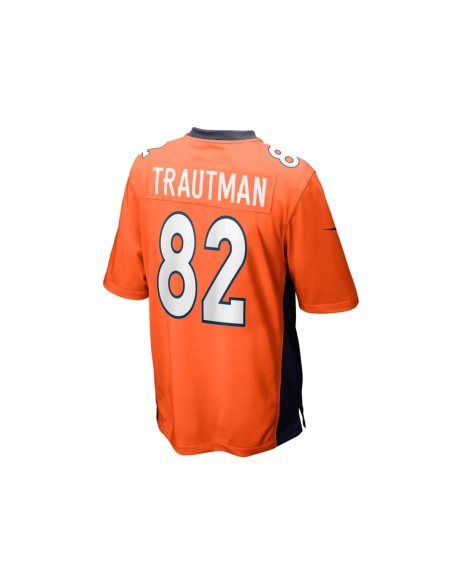 Mens Denver Broncos Adam Trautman Orange Team Game Jersey