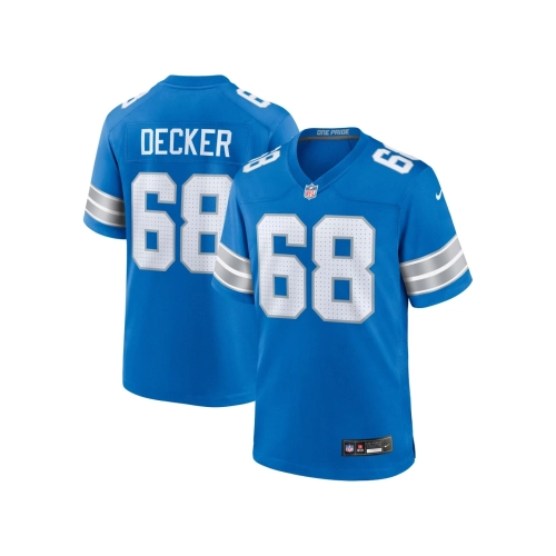 Mens Detroit Lions Taylor Decker Blue Team Game Jersey