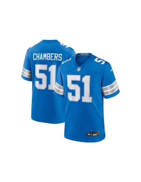 Mens Detroit Lions Steele Chambers Blue Game Jersey