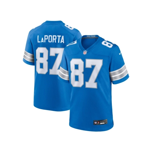 Mens Detroit Lions Sam LaPorta Blue Game Jersey