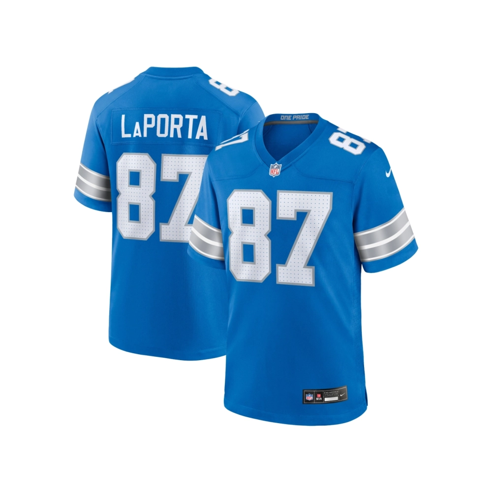 Mens Detroit Lions Sam LaPorta Blue Game Jersey