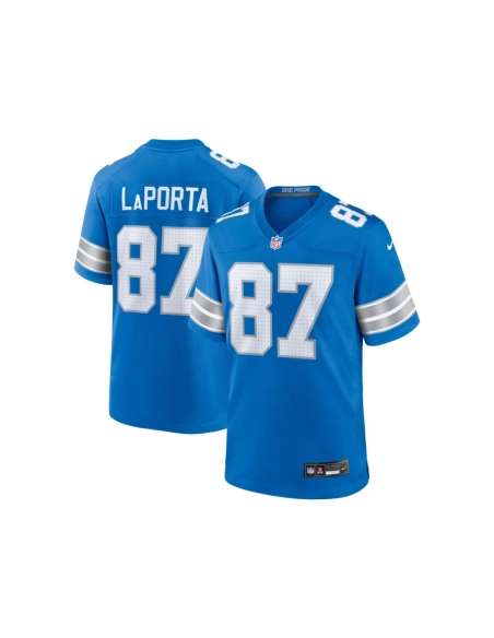 Mens Detroit Lions Sam LaPorta Blue Game Jersey